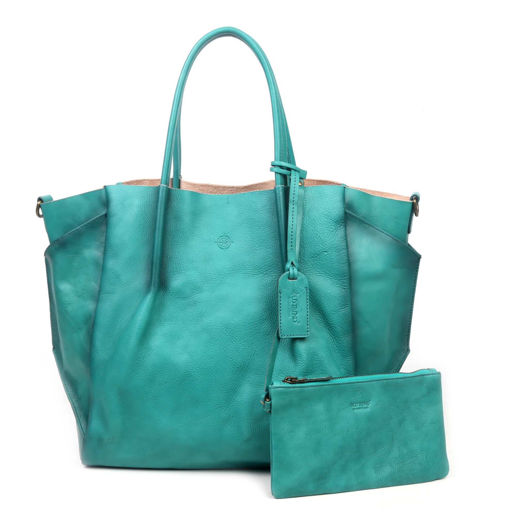 Old store Trend Women's Genuine Leather Sprout Land Mini Tote Bag, Aqua