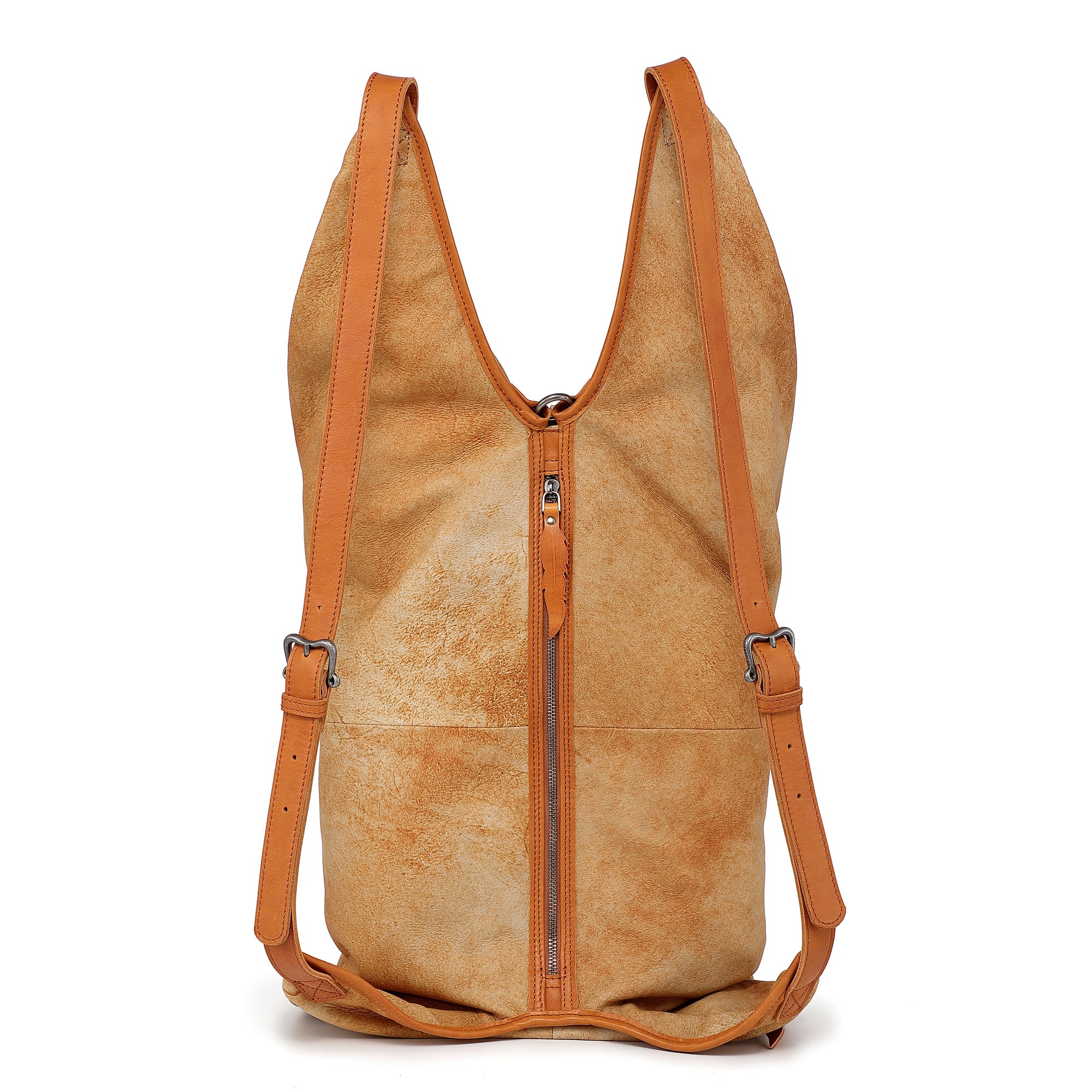 Vintage HOBO Camel colored Leather convertible backpack/crossbody bag/shoulder outlet b